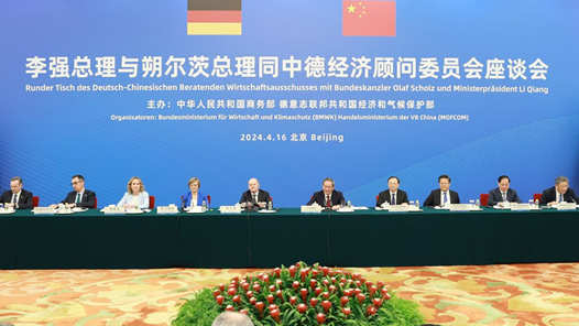 李强和德国总理朔尔茨共同出席中德经济顾问委员会座谈会